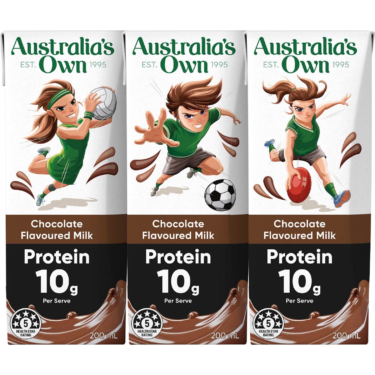 Australia's Own Protein Chocolate Flavoured Milk Poppers 200mL x 3 pack