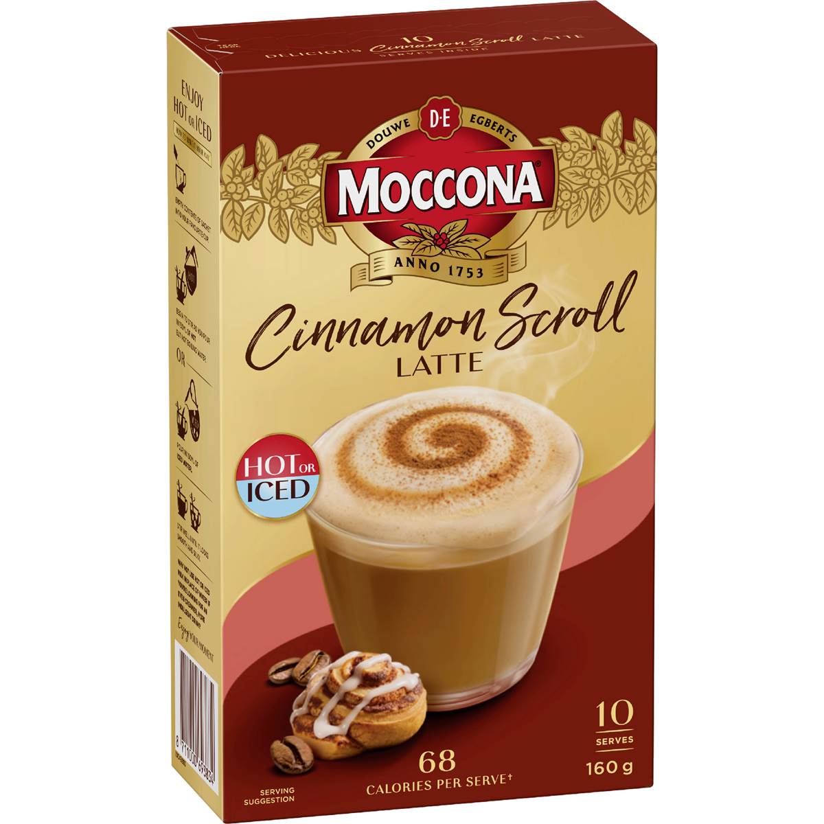 Moccona Coffee Sachets Cinnamon Scroll Latte 10 pack