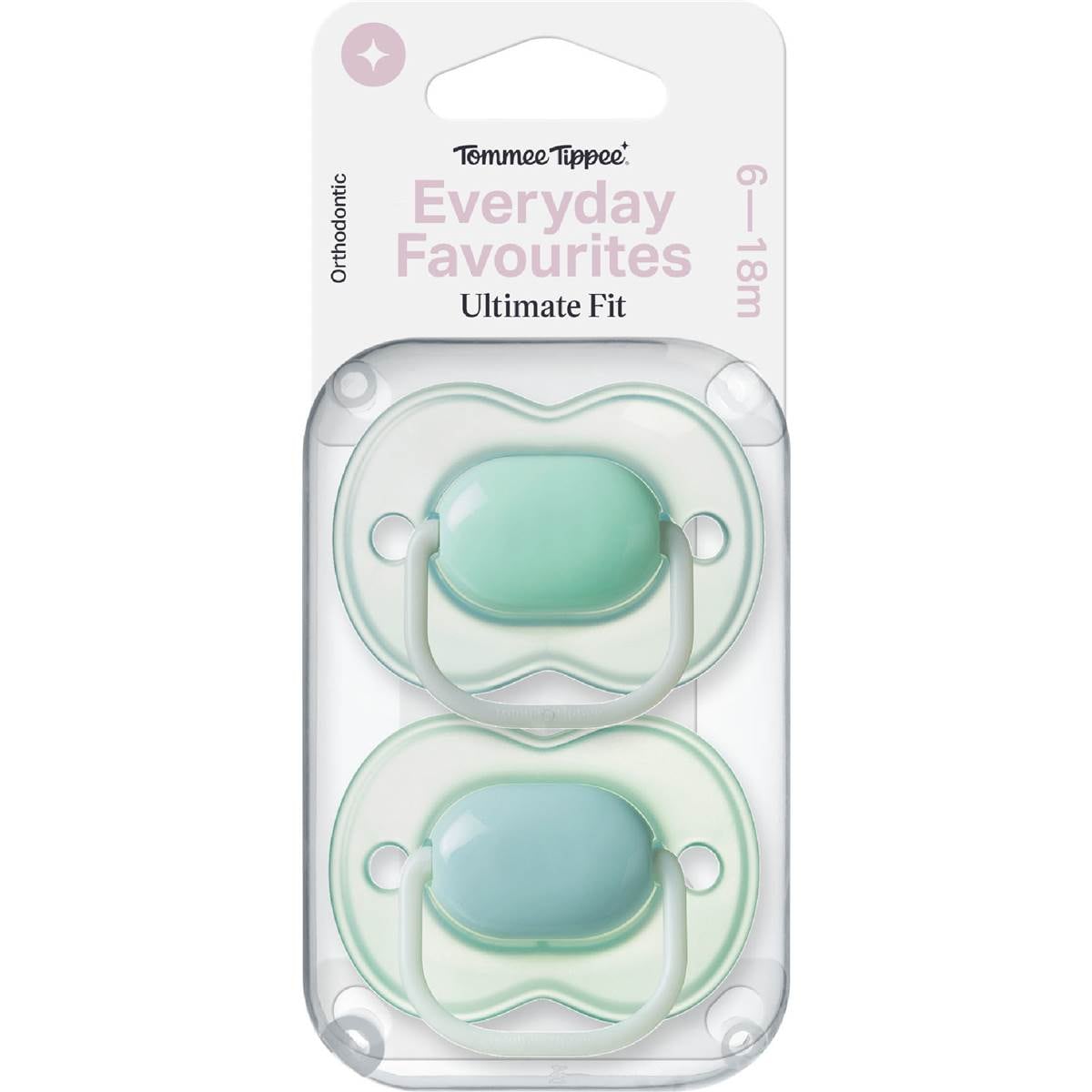 Tommee Tippee Everyday Favourites Ultimate Fit Soother 6-18M 2 pack