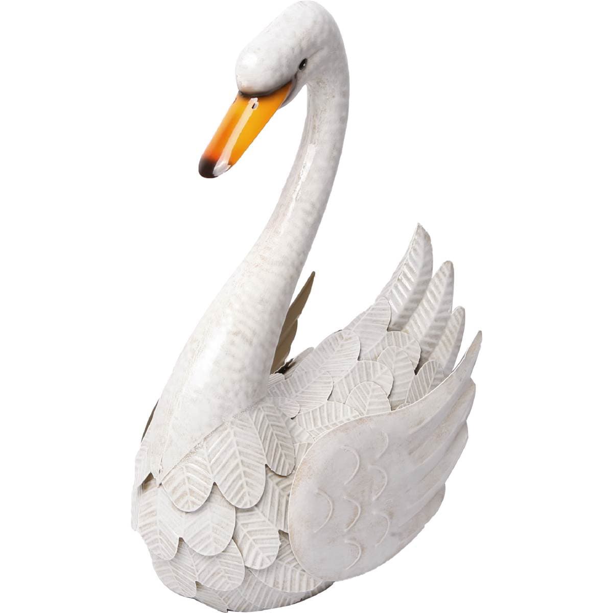 Green Gardener Metal Swan White