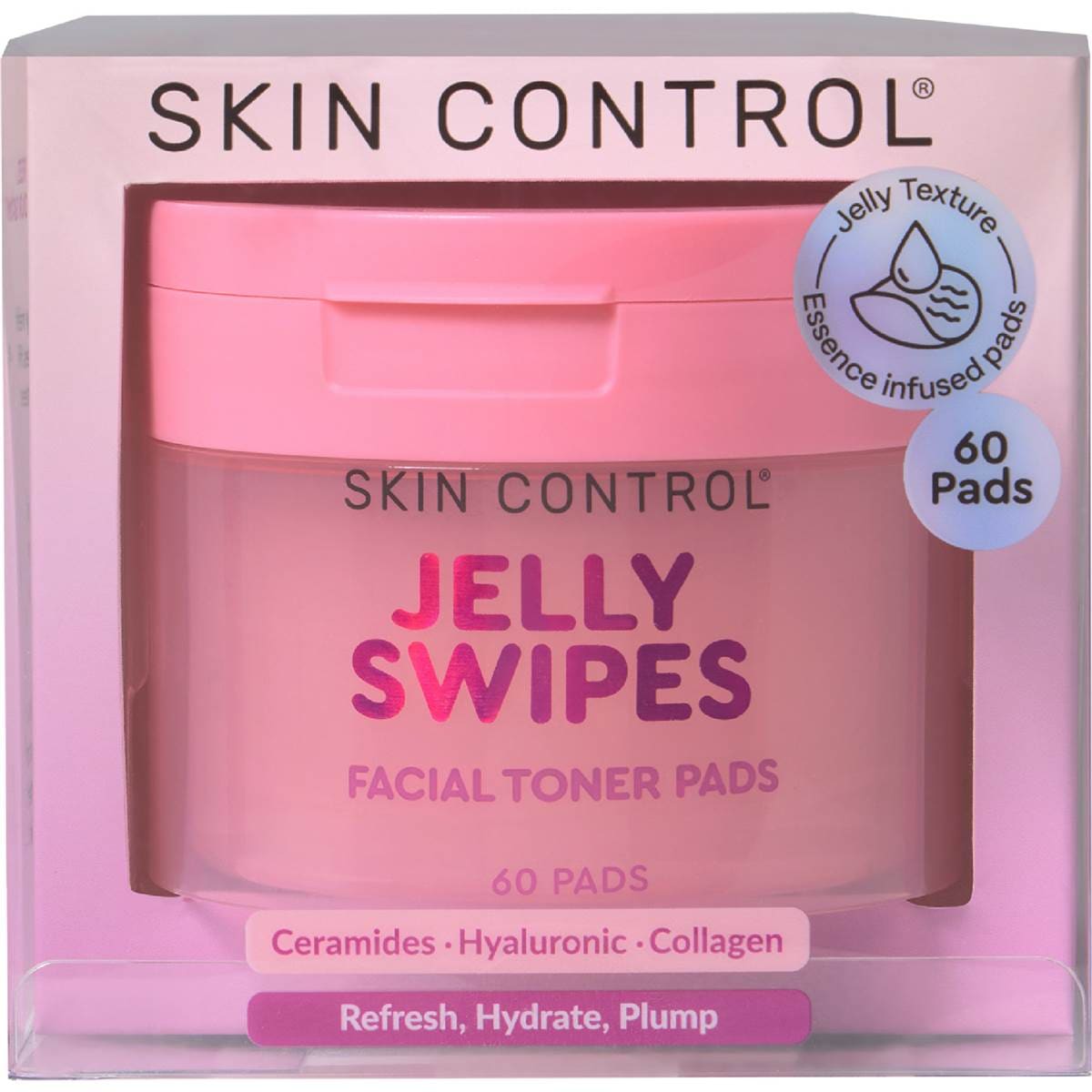 Skin Control Jelly Swipes Facial Toner Pads 60 pack