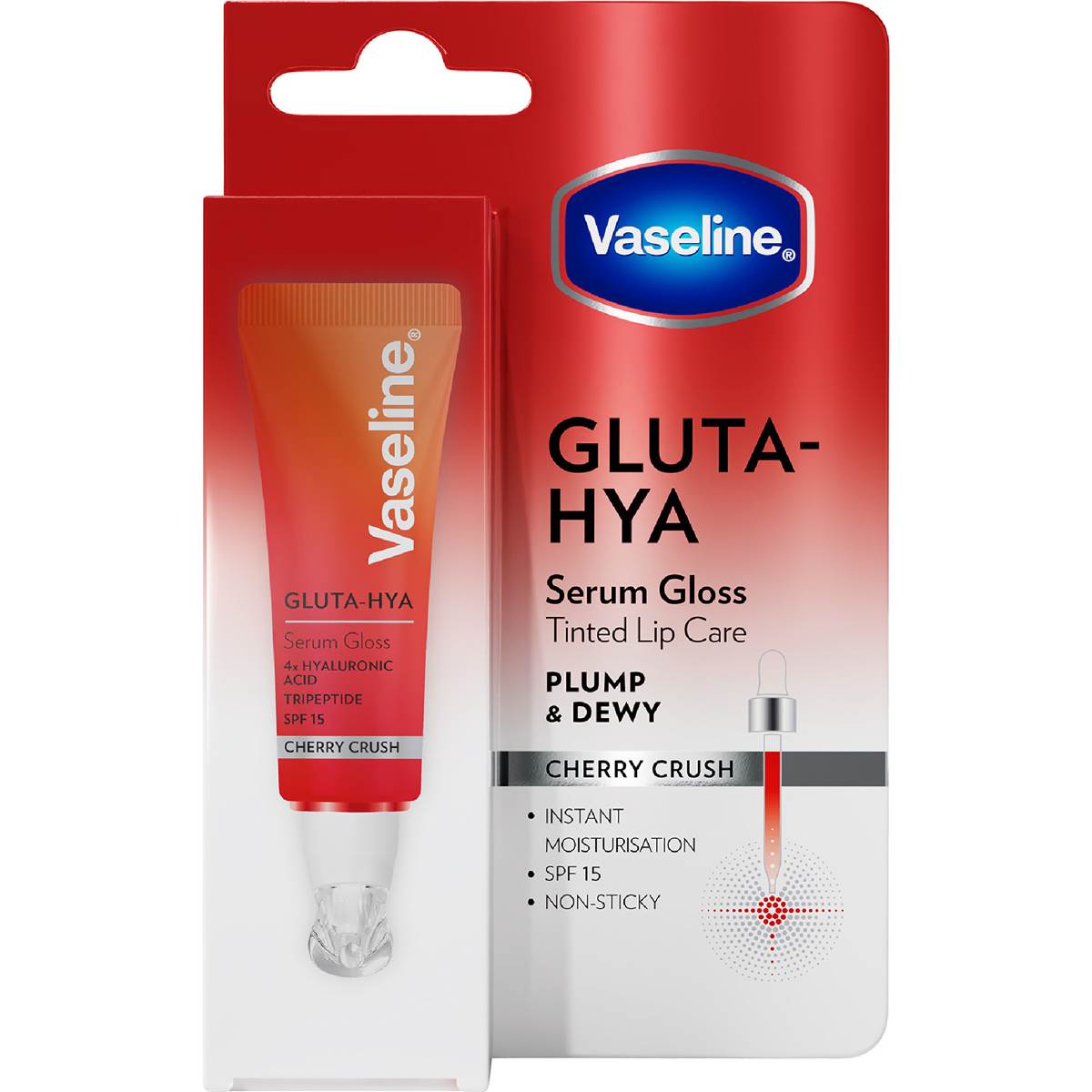 Vaseline Gluta-Hya Tinted Serum Lip Gloss Cherry Crush 10mL