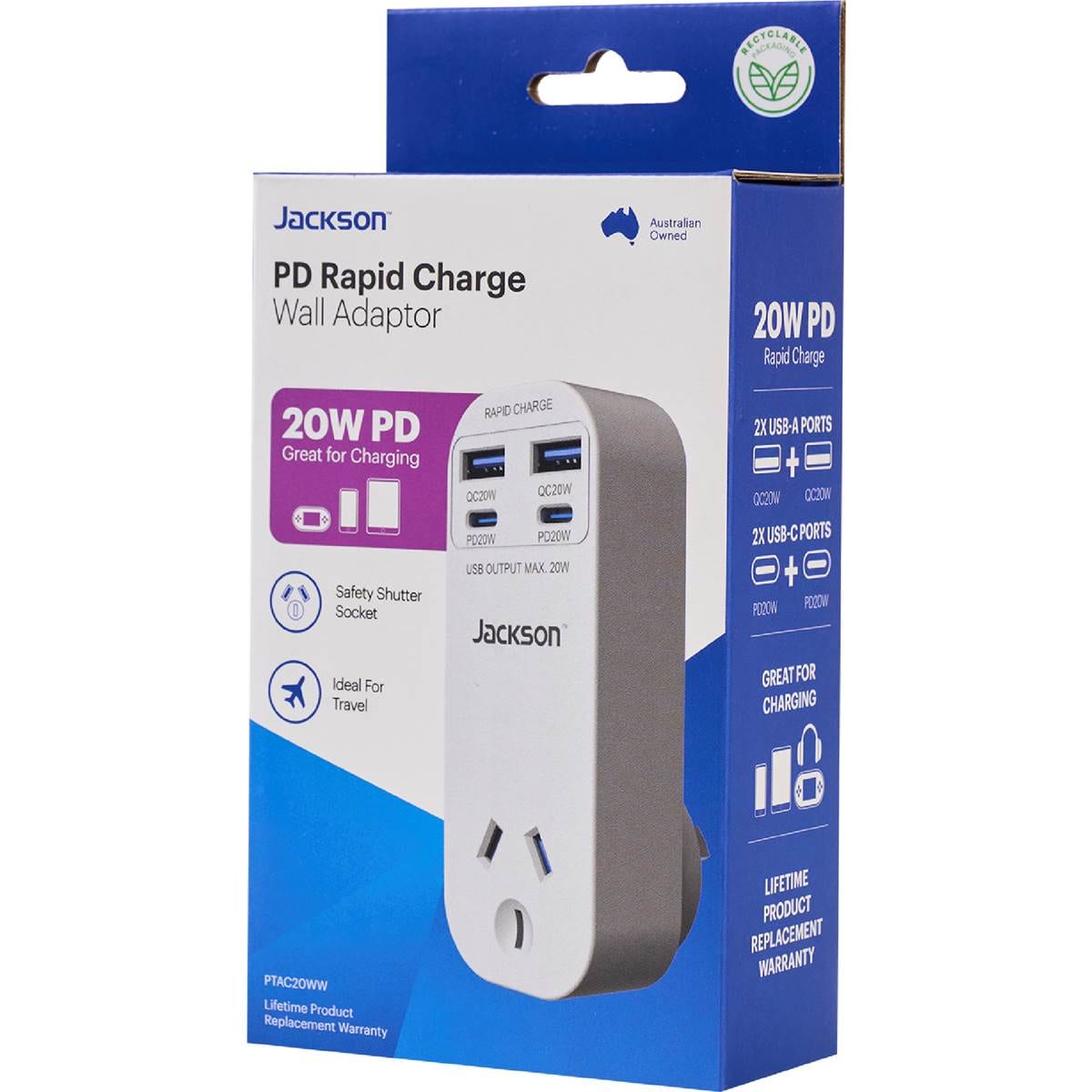 Jackson 20W PD Rapid Charge Wall Adaptor