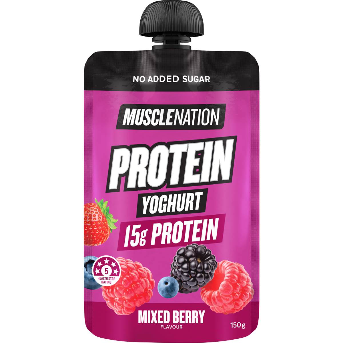 Muscle Nation Protein Yoghurt Pouch Mixed Berry