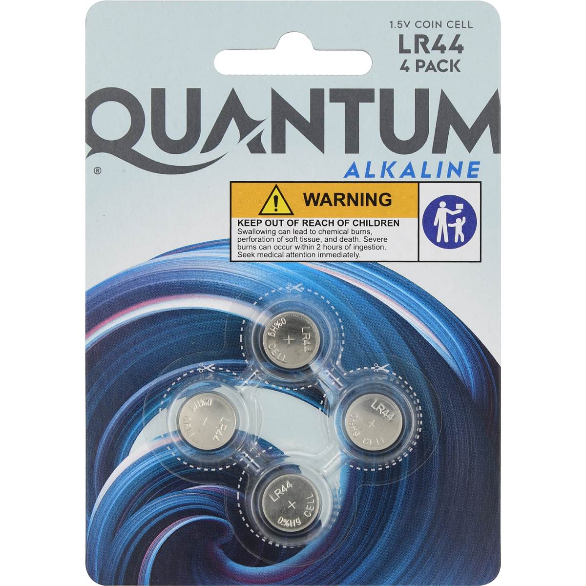 Quantum Alkaline LR44 1.5V Coin Cell