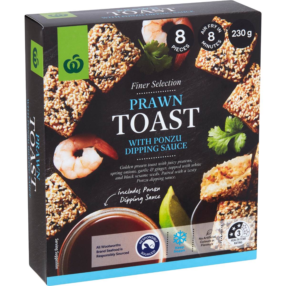 Woolworths Prawn Toasties With Ponzu Dip Sauce 230g 8 pack