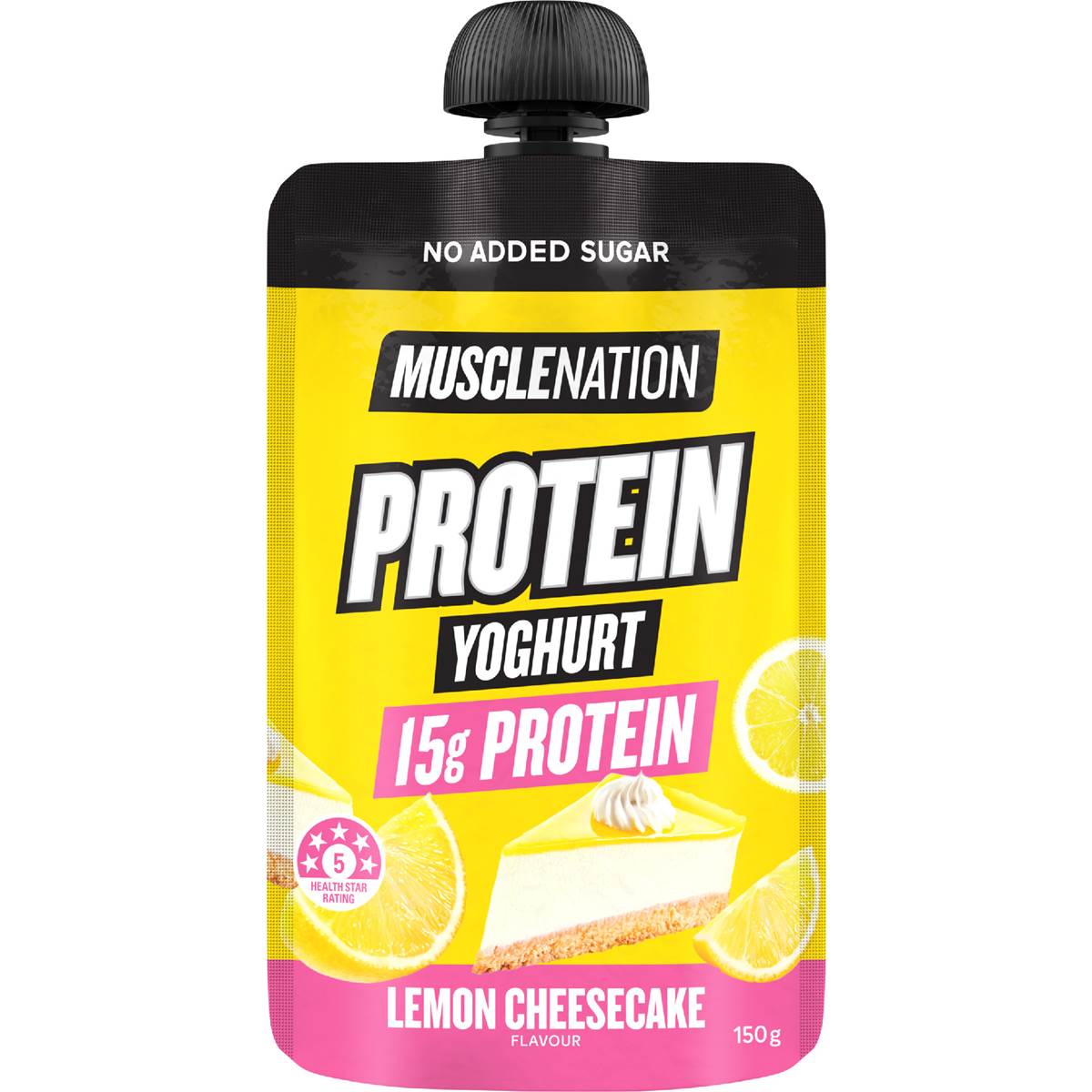 Muscle Nation Protein Yoghurt Pouch Lemon Cheesecake