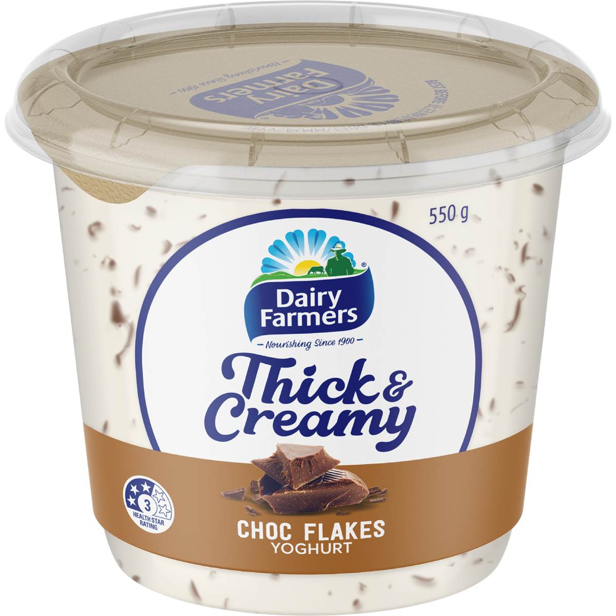 Dairy Farmers Thick & Creamy Yoghurt Choc Flakes 550g