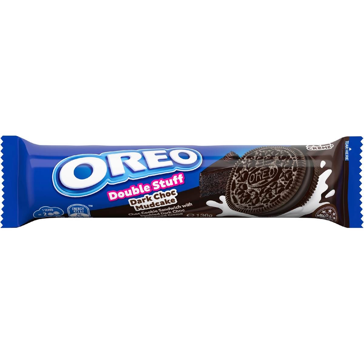Oreo Double Stuff Dark Choc Mudcake Cookies 136g