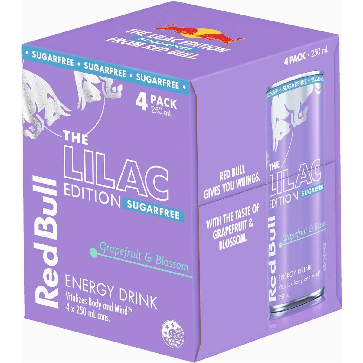Red Bull The Lilac Edition Sugar Free Energy Drink Cans 250mL x 4 pack