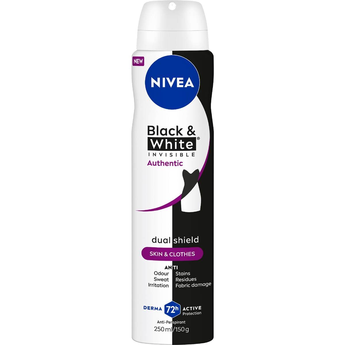 Nivea Women Black & White Aerosol Antiperspirant Authentic 250mL