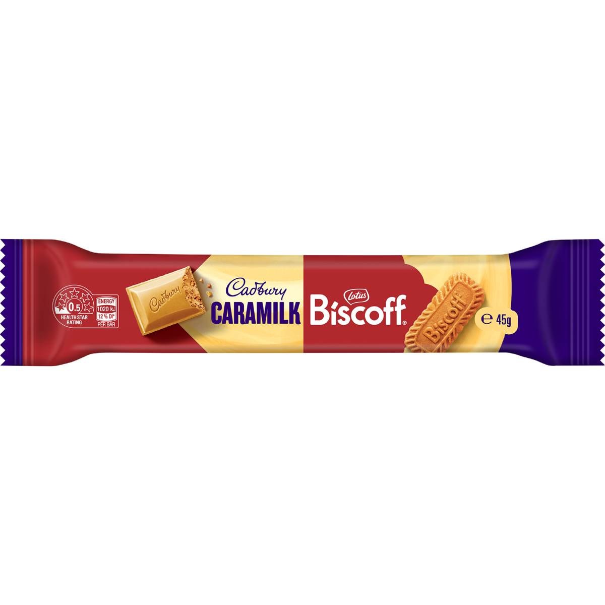 Cadbury Caramilk Biscoff Chocolate Bar 45g