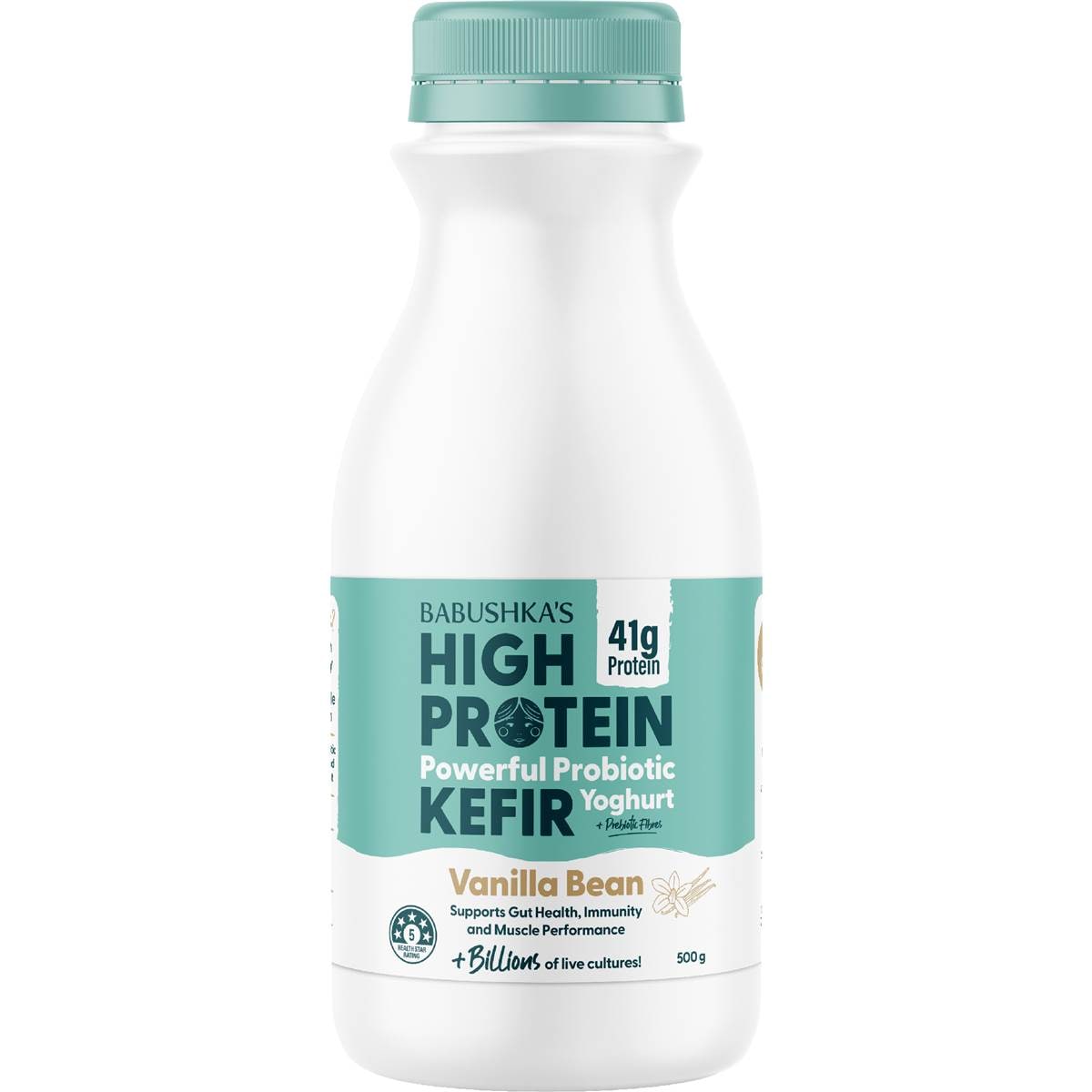 Babushka's High Protein Kefir Yoghurt Vanilla Bean 500g