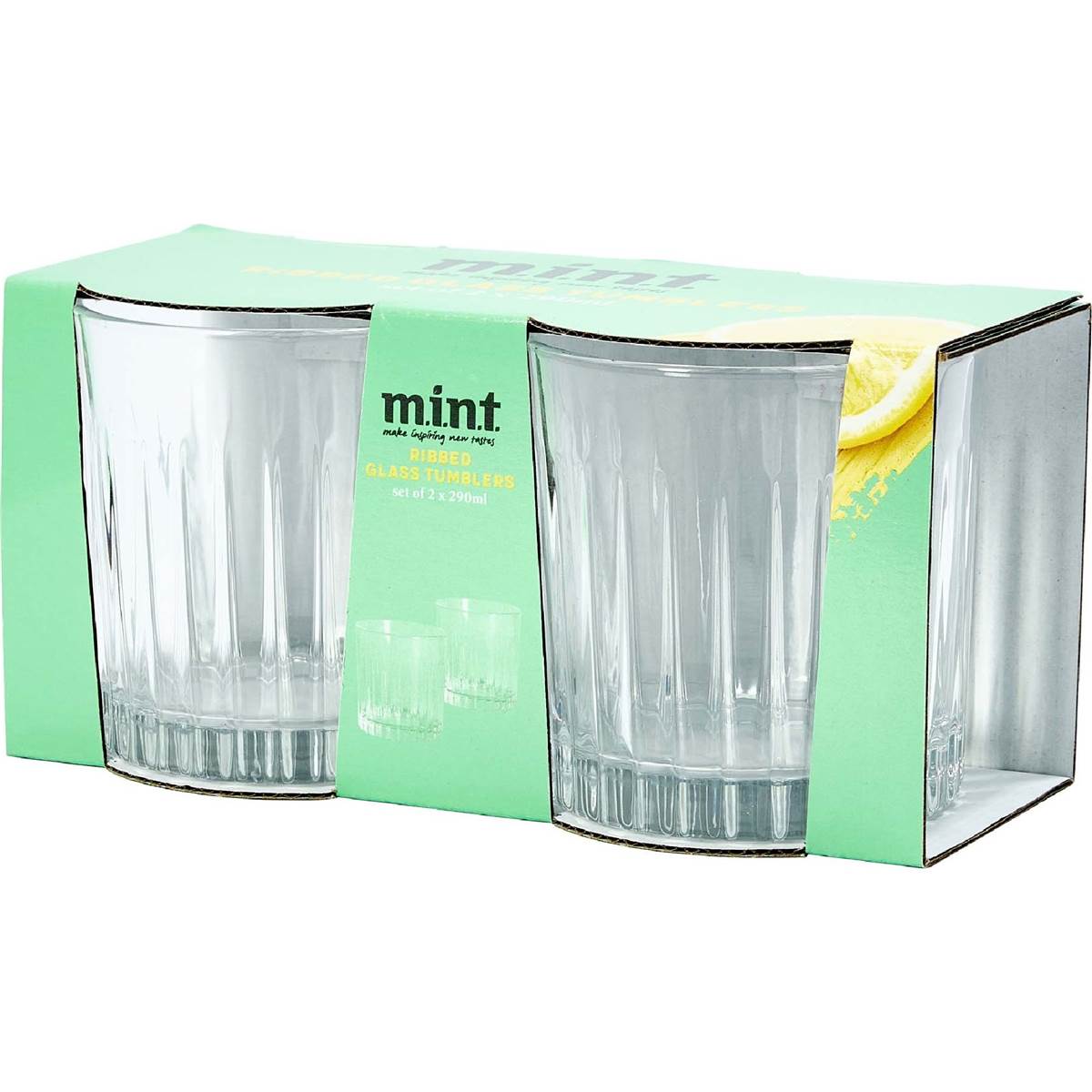 MINT Ribbed Glass Tumblers