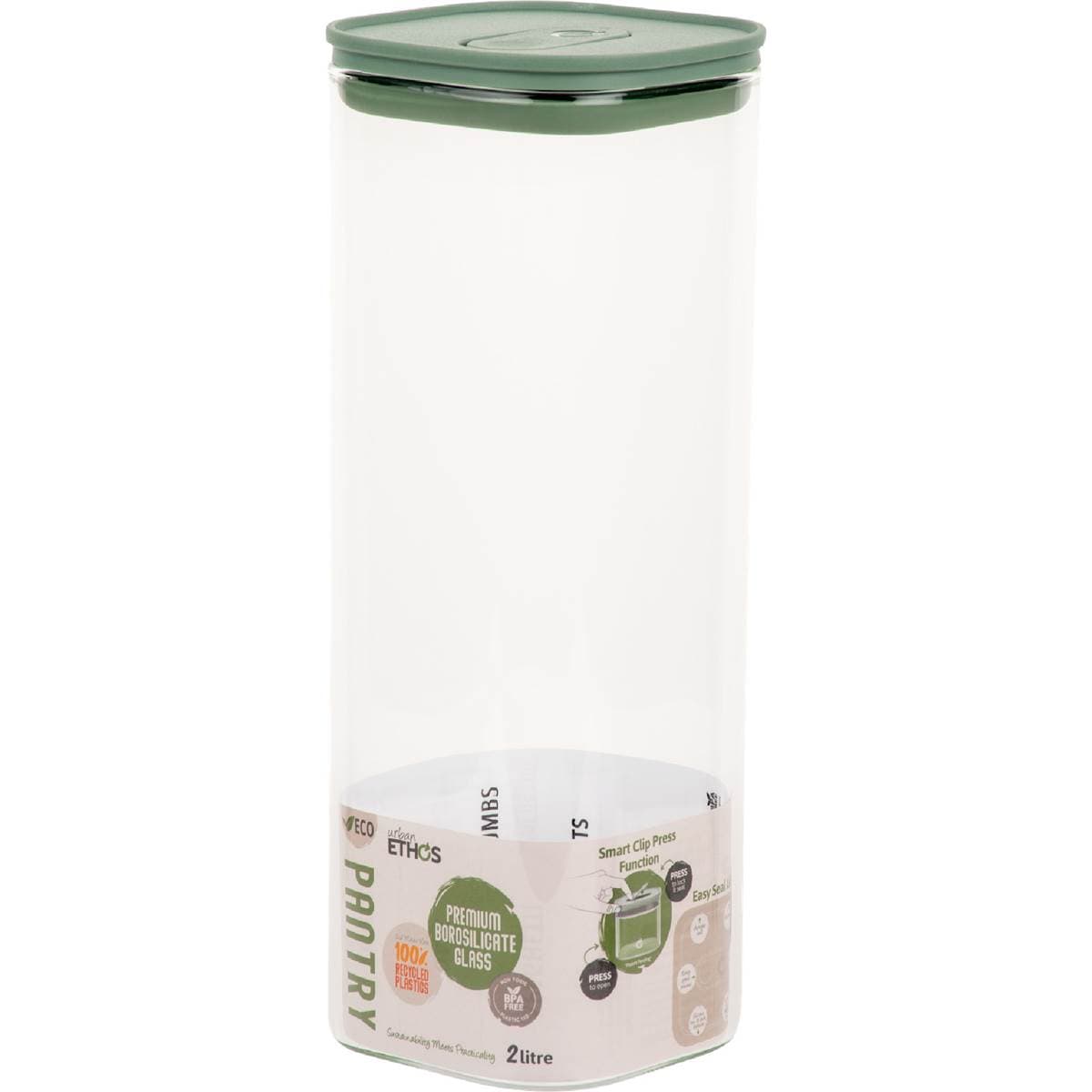 Urban Ethos Glass Pantry Canister 2L each