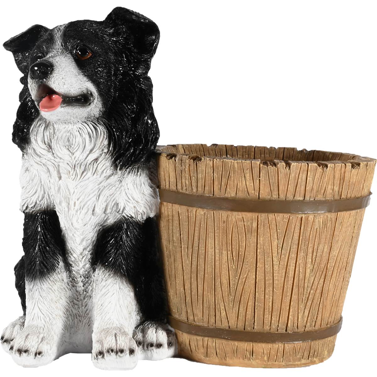 Mirabella Polyresin Planter Pot Border Collie