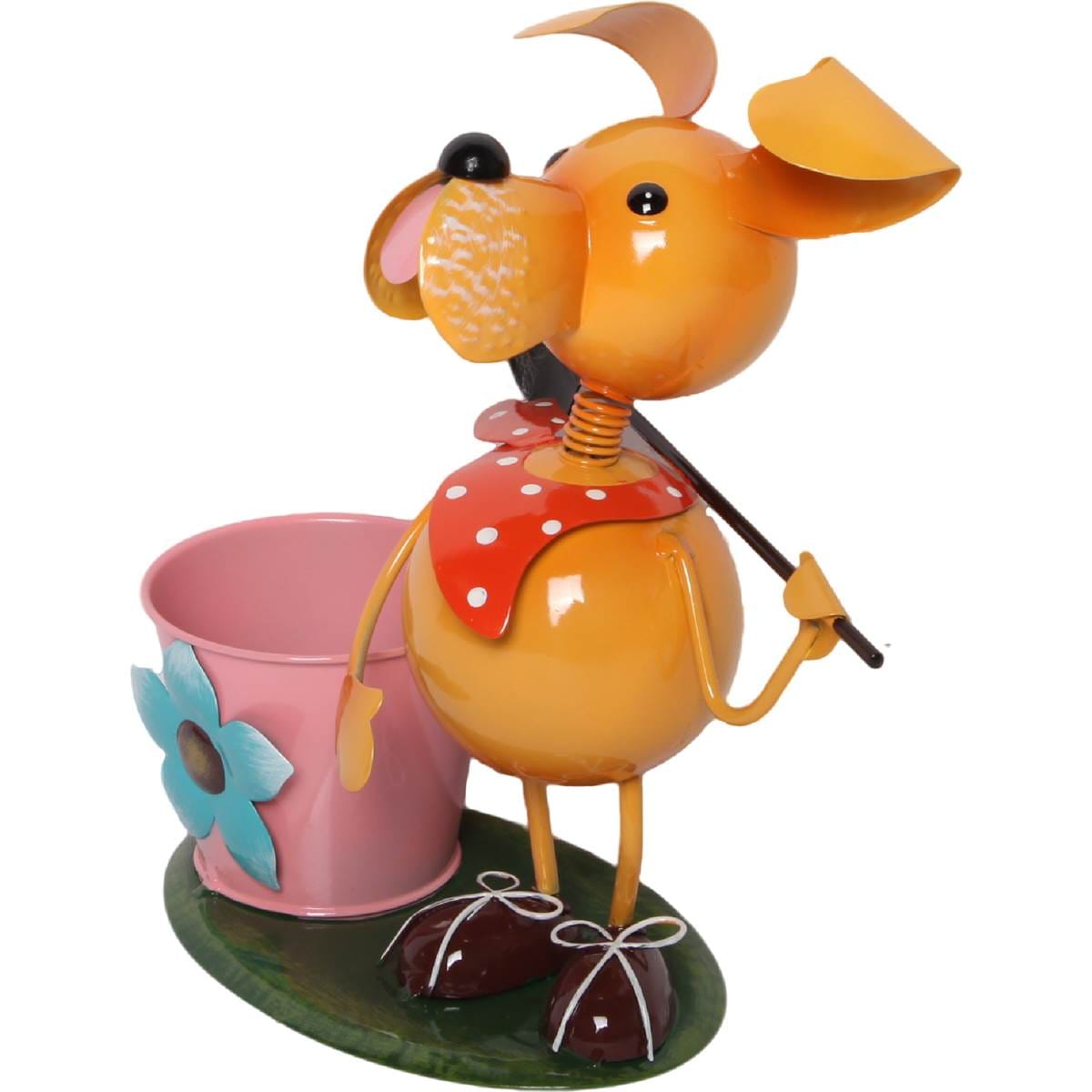 Green Gardener Metal Brown Dog With Mini Pot each