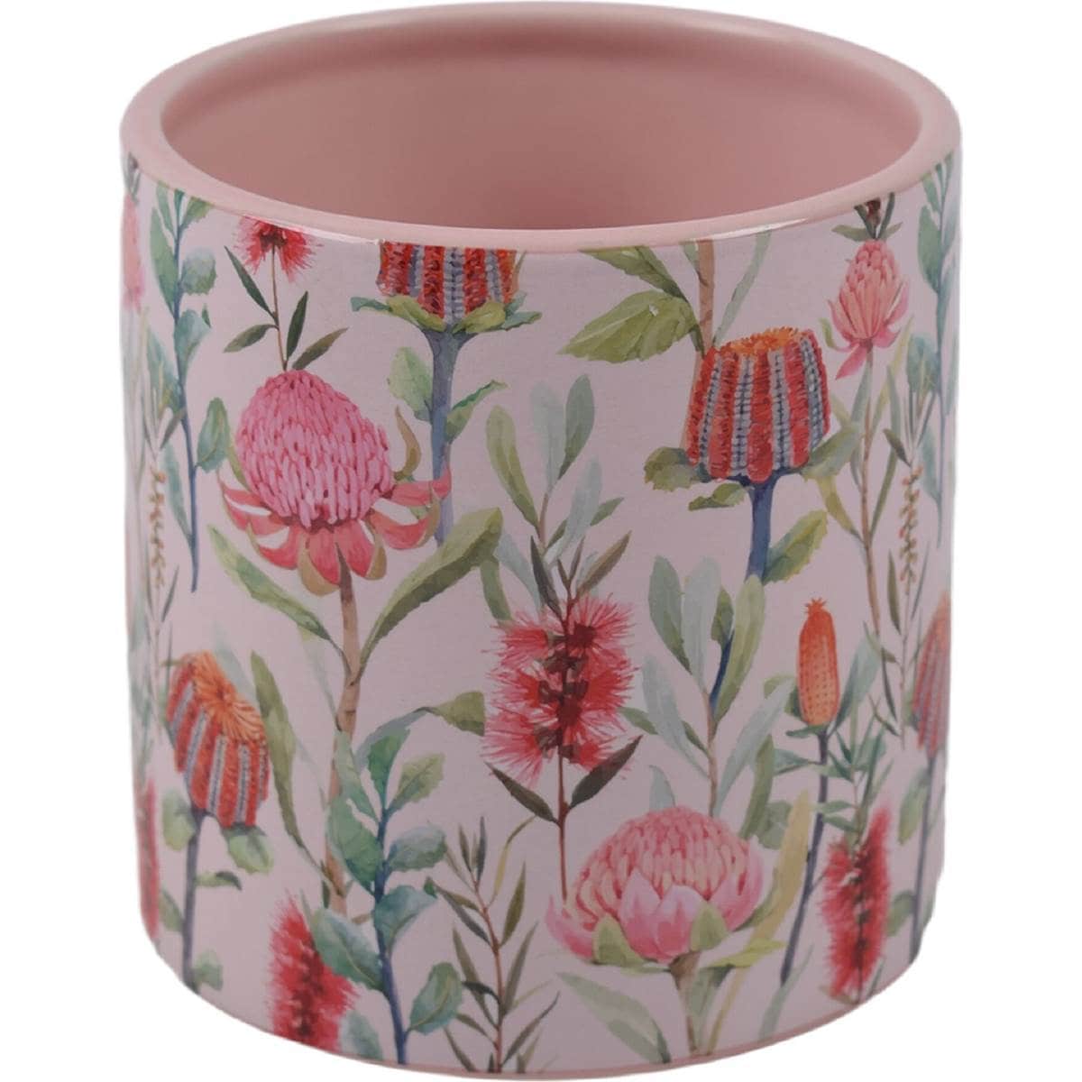 Green Gardener Pot 12cm Pink Flowers