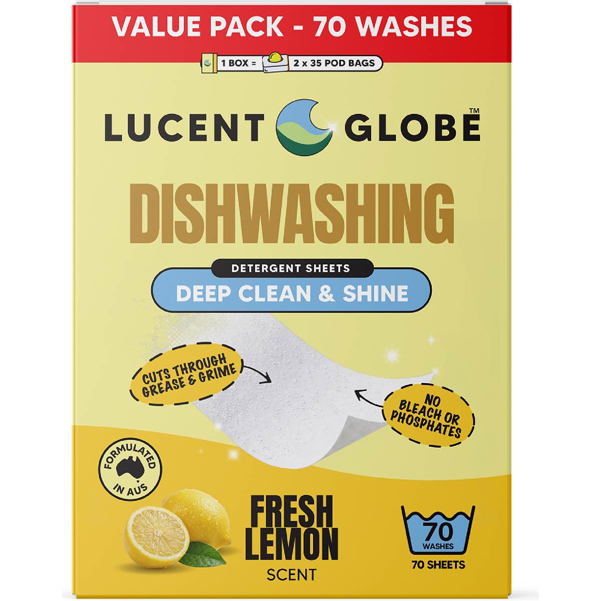 Lucent Globe Dishwashing Sheets Lemon