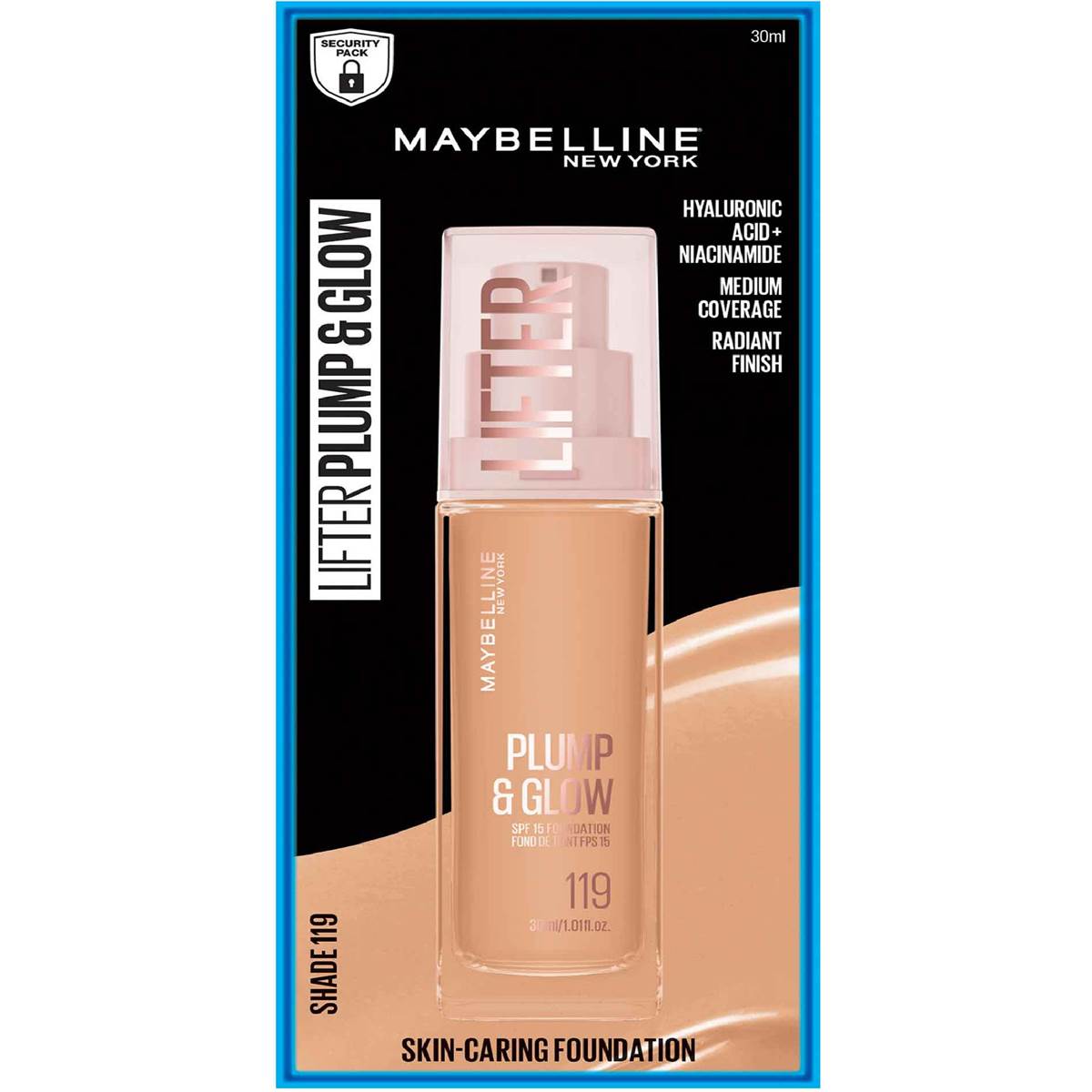 Maybelline Lifter Plump & Glow Foundation Shade 119 SPF15 30mL