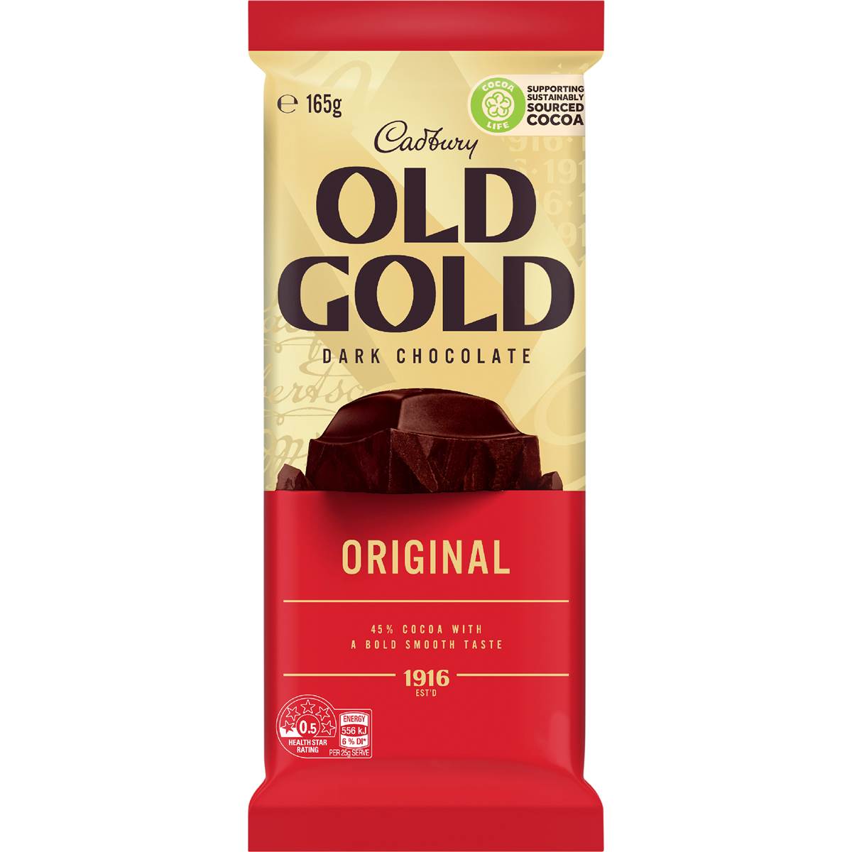 Cadbury Old Gold Original Dark Chocolate Block 165g