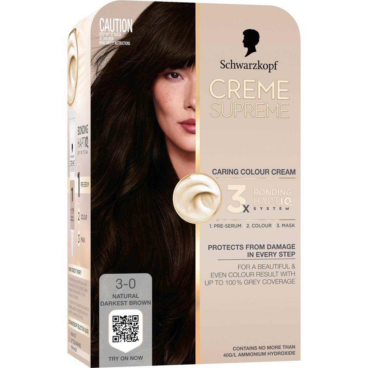 Schwarzkopf Creme Supreme 3-0 Natural Darkest Brown Hair Dye each – Woolworths