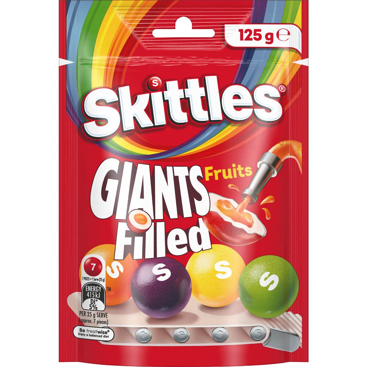 Skittles Giants Filled Fruits Chewy Lollies 125g – Woolworths