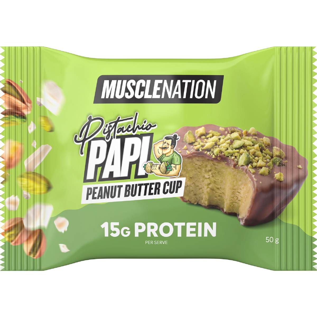 Muscle Nation Pistachio Papi Peanut Butter Cup 50g