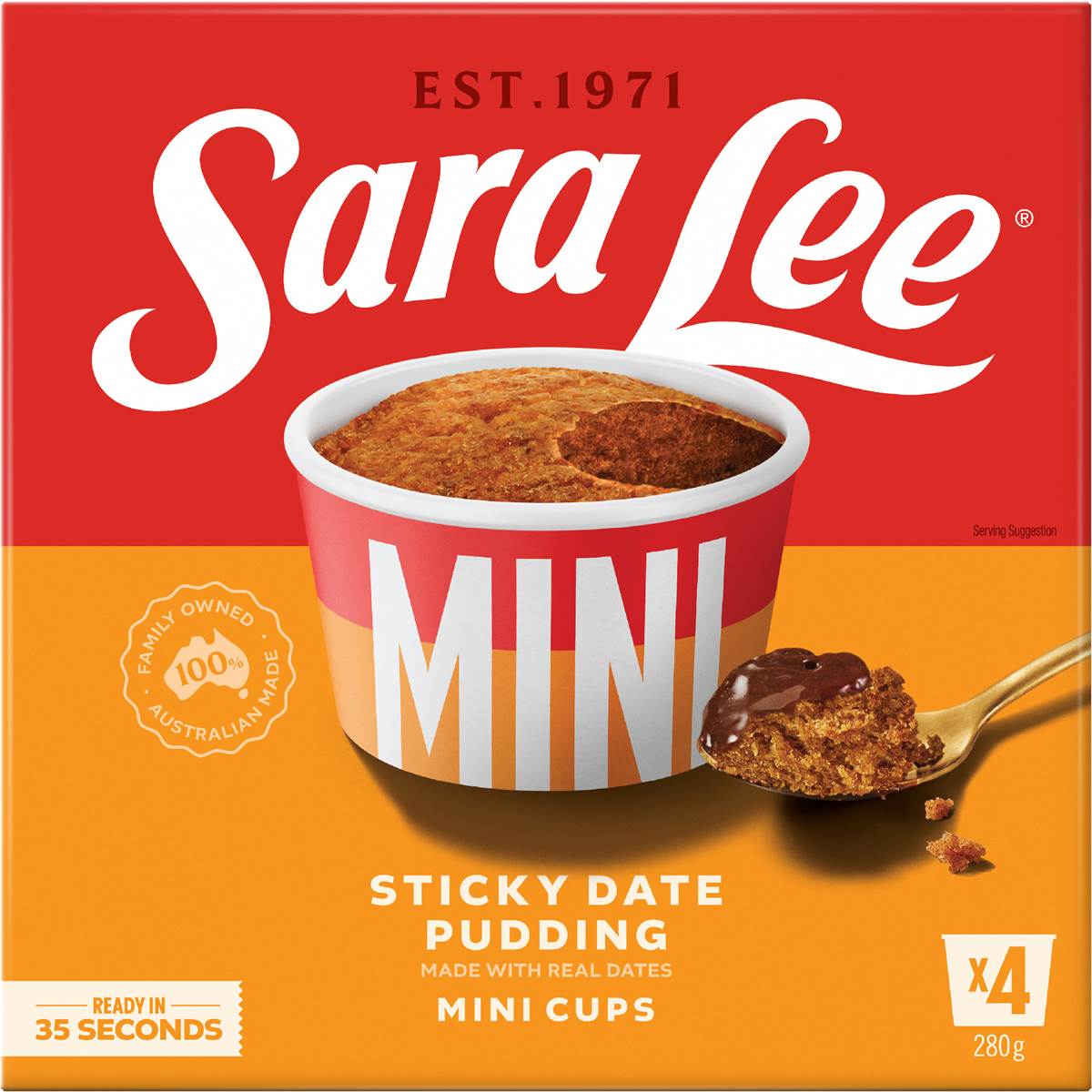 Sara Lee Mini Cups Sticky Date Pudding 4 pack