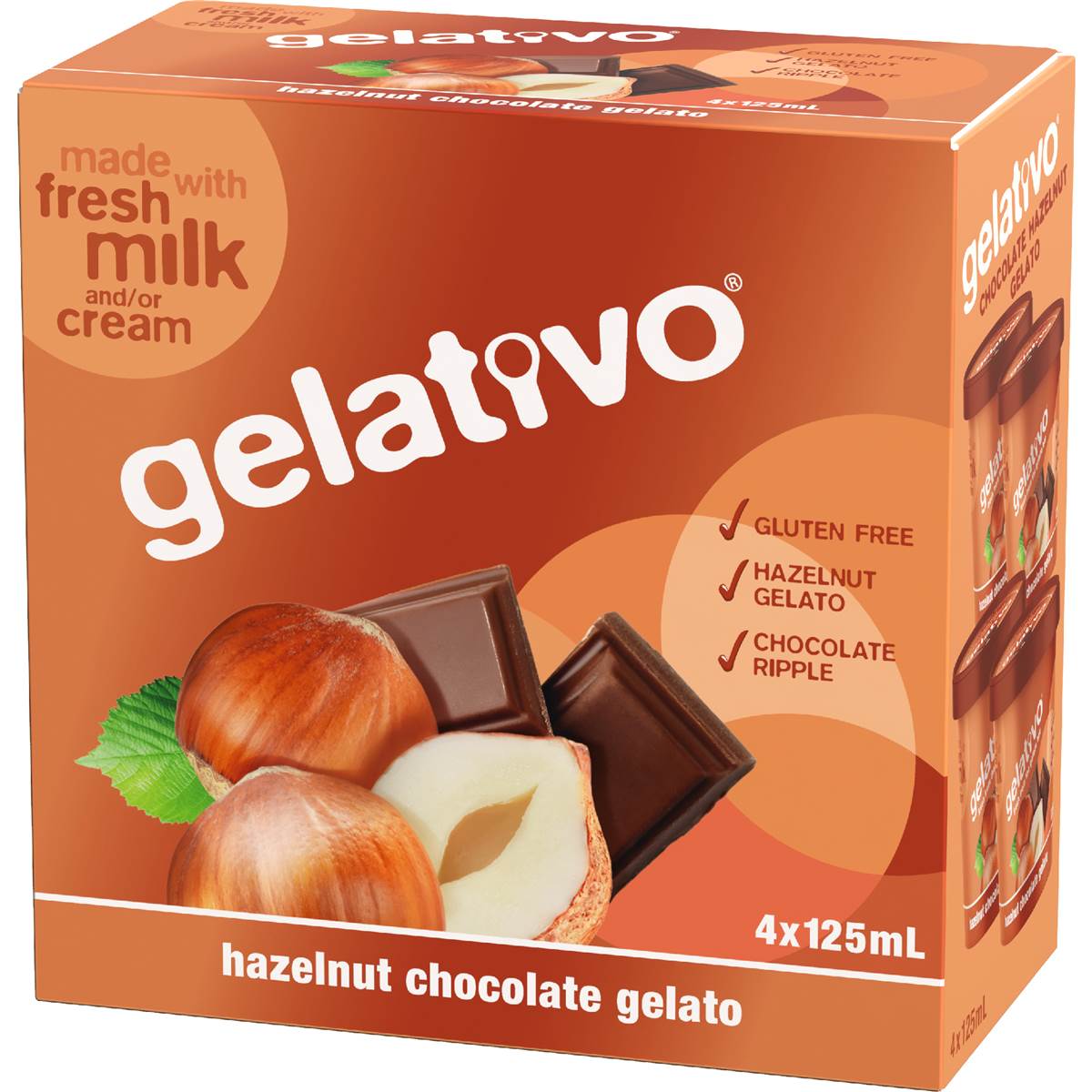 Gelativo Hazelnut Chocolate Gelato Cups