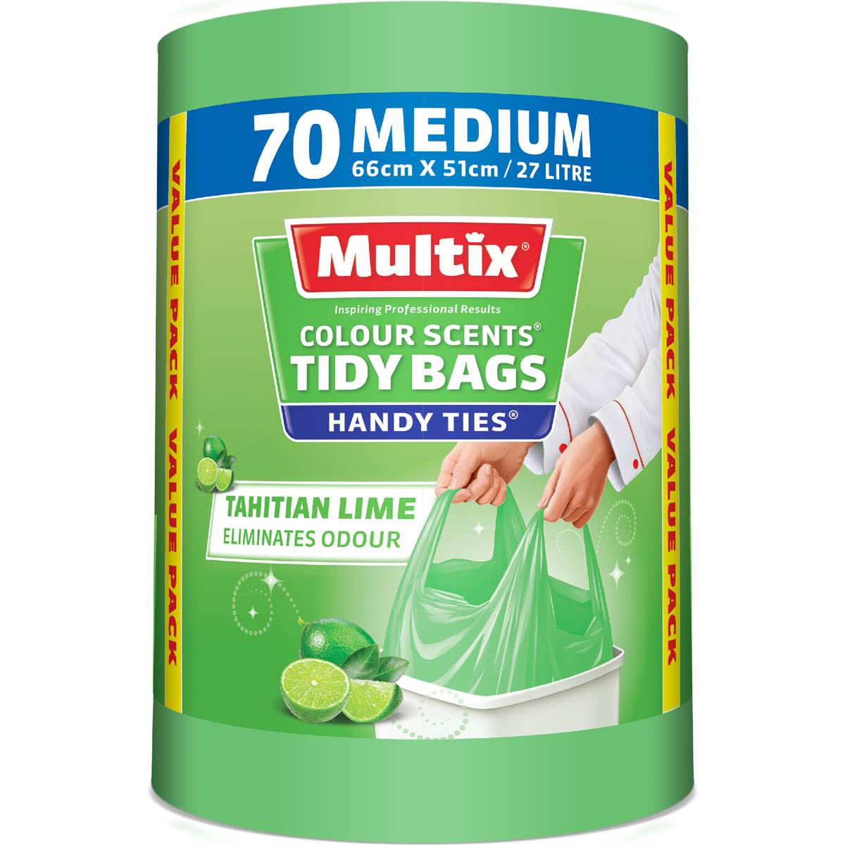 Multix Tidy Bags 27 Litre Colour Scents Tahitian Lime Medium