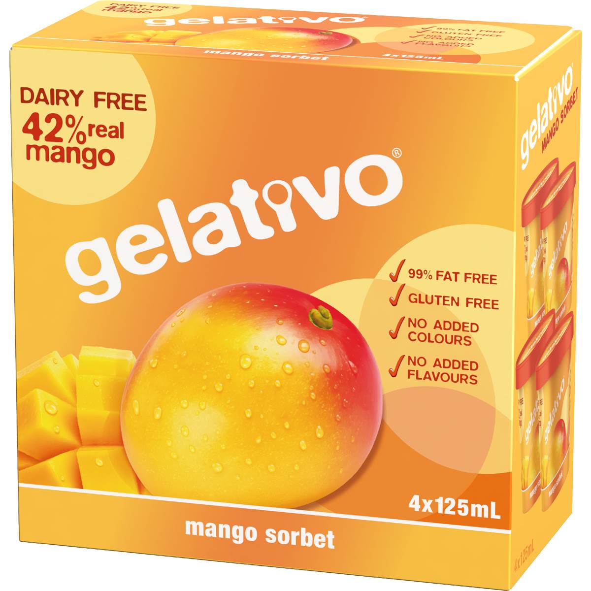 Gelativo Mango Sorbet Cups