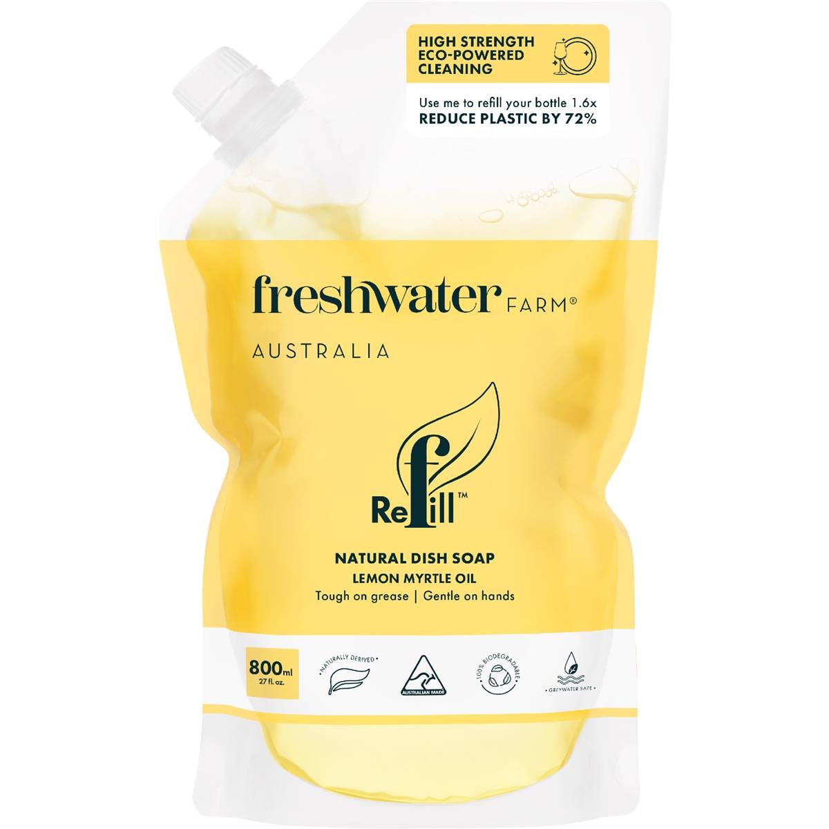 Freshwater Farm Australia Dishwashing Liquid Refill Pouch Lemon Myrtle