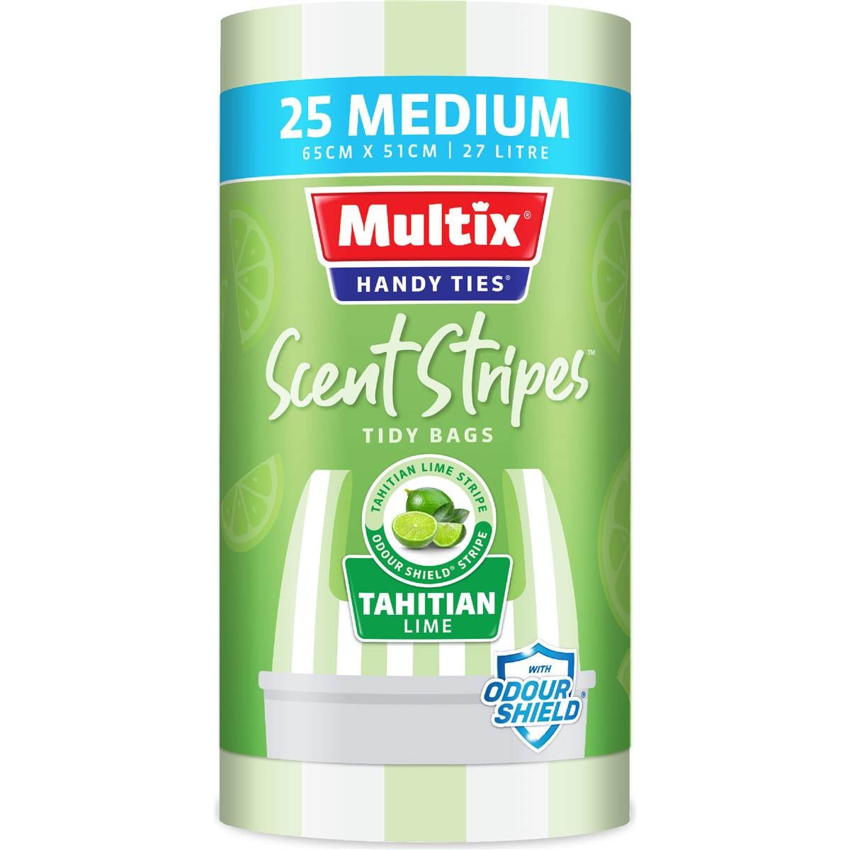 Multix Handy Ties Scent Stripes Tidy Bags Tahitian Lime Medium