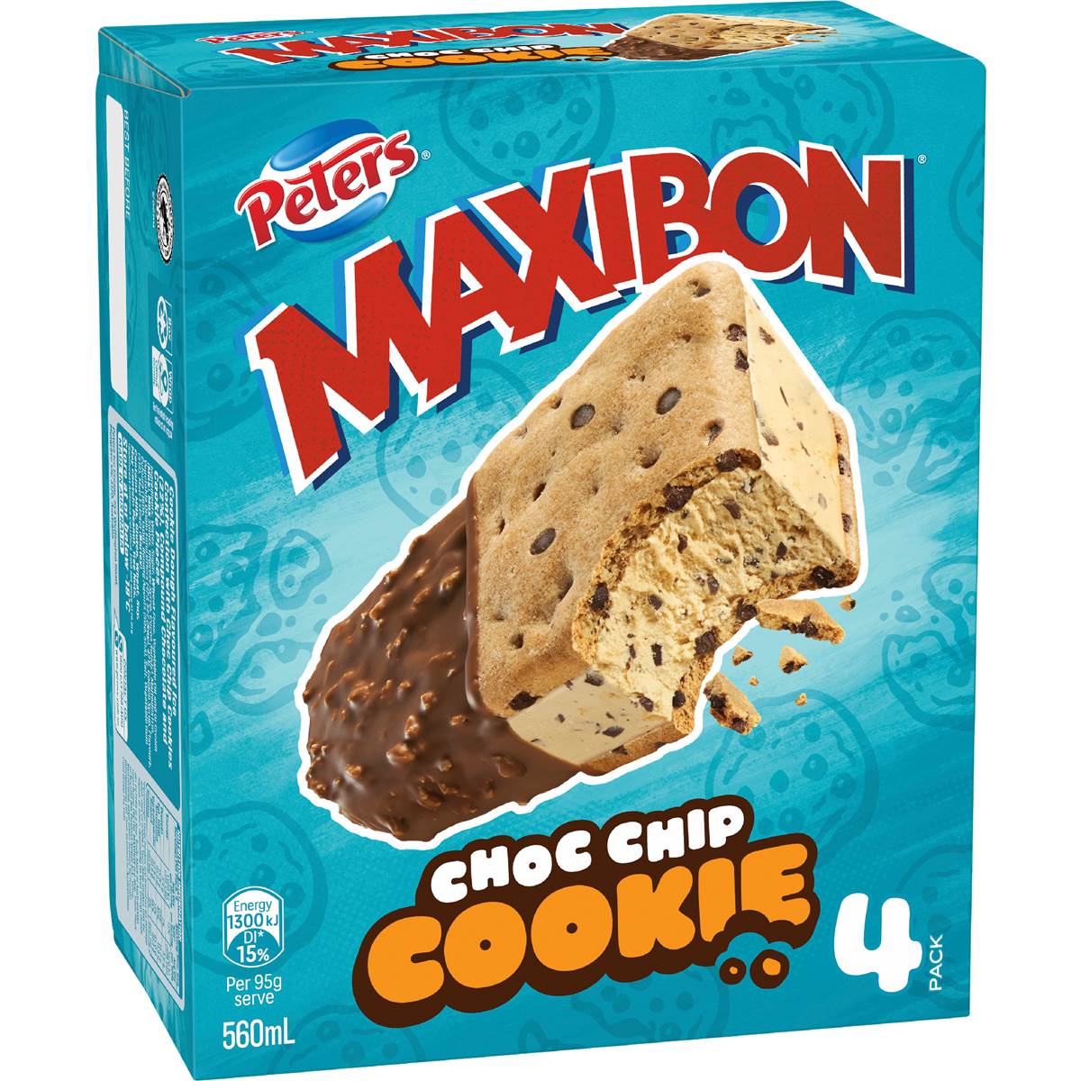 Peters Maxibon Chocolate Chip Cookies Dessert Bars 4 pack