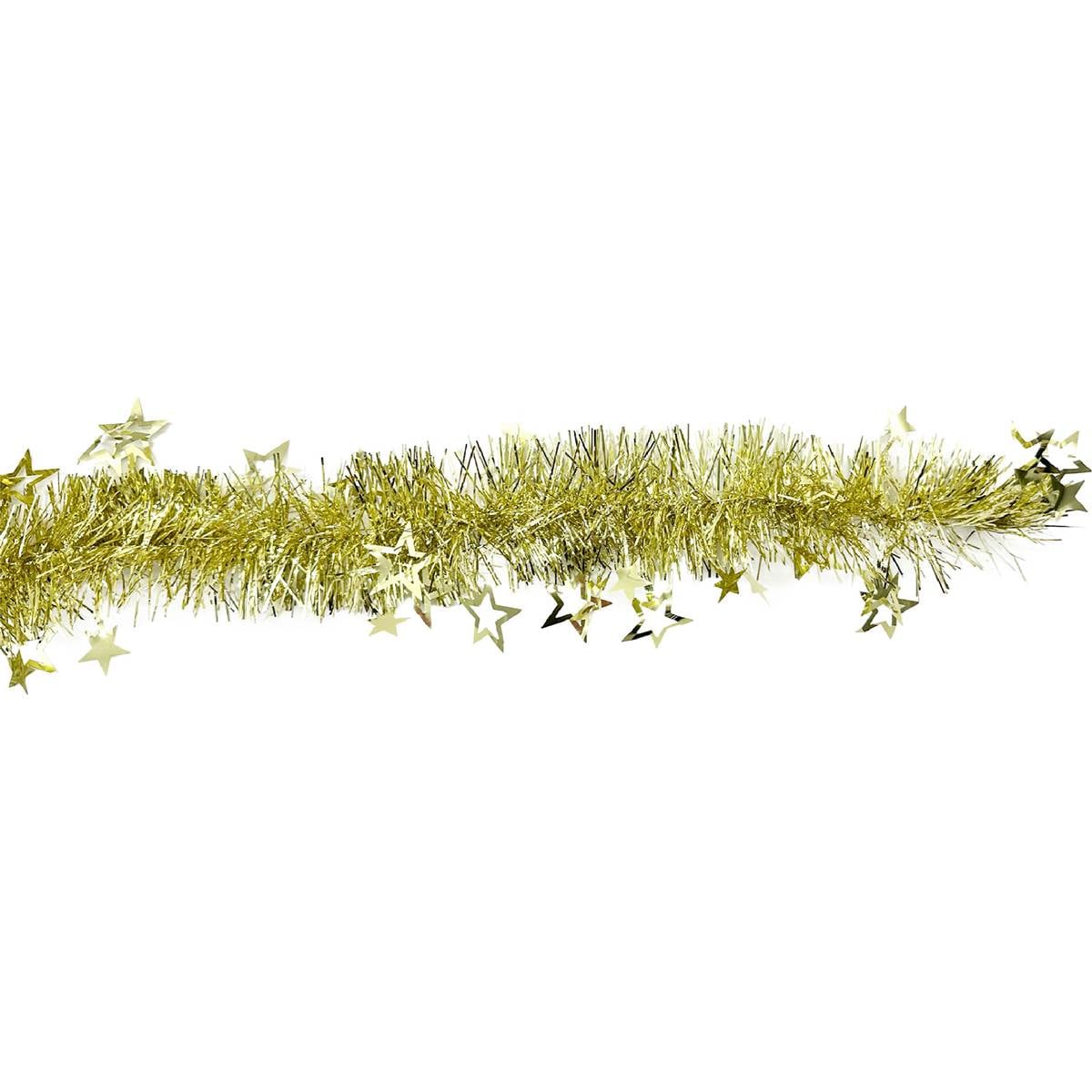 Christmas Tinsel Gold Star 4m