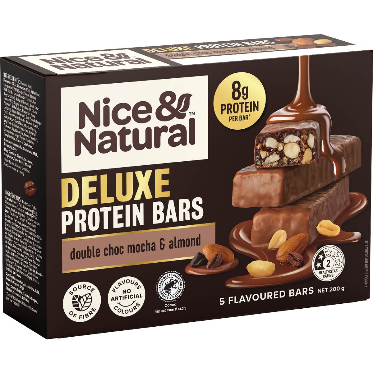 Nice & Natural Deluxe Protein Bars Double Choc Mocha & Almond 5 pack