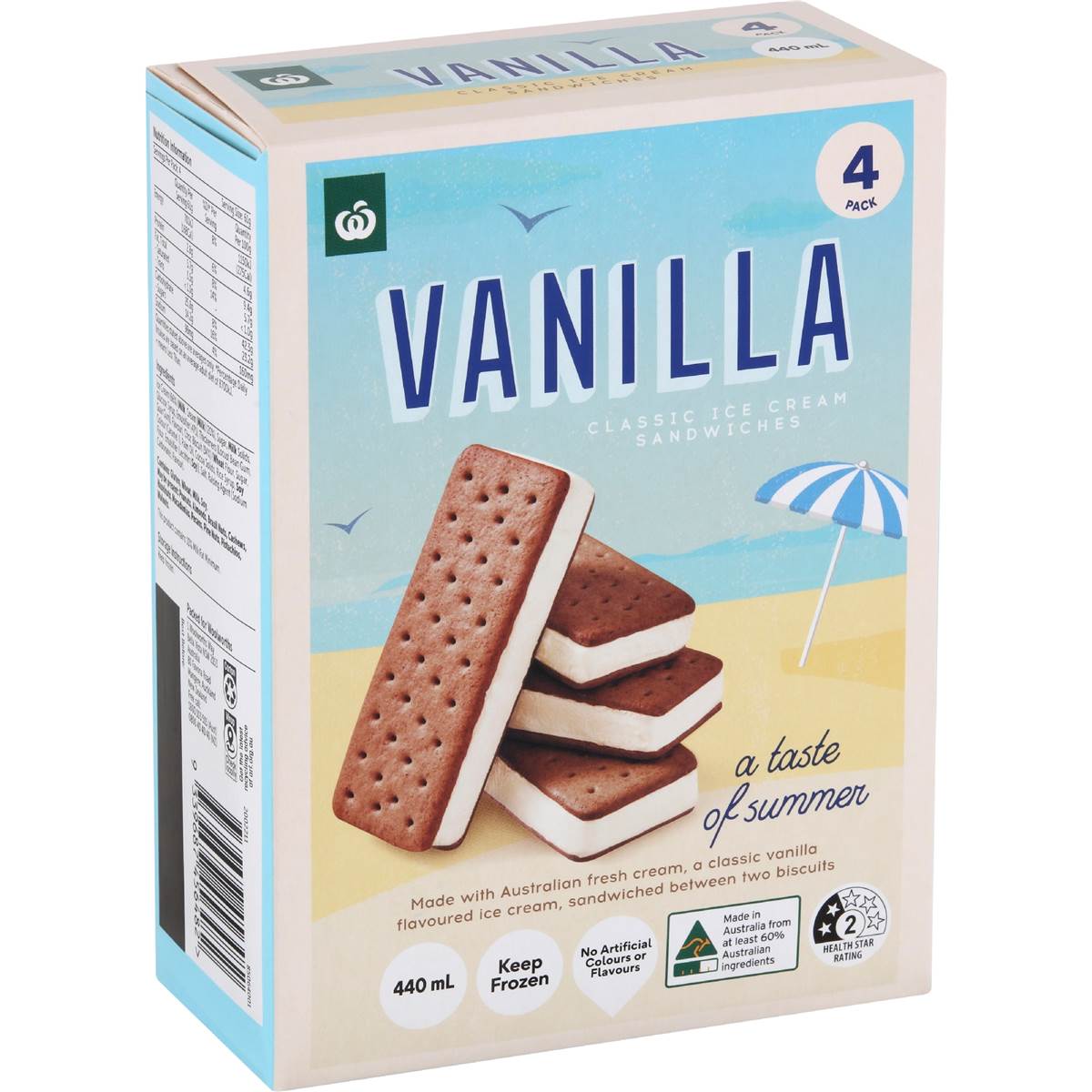 Woolworths Vanilla Ice Cream Sandwich