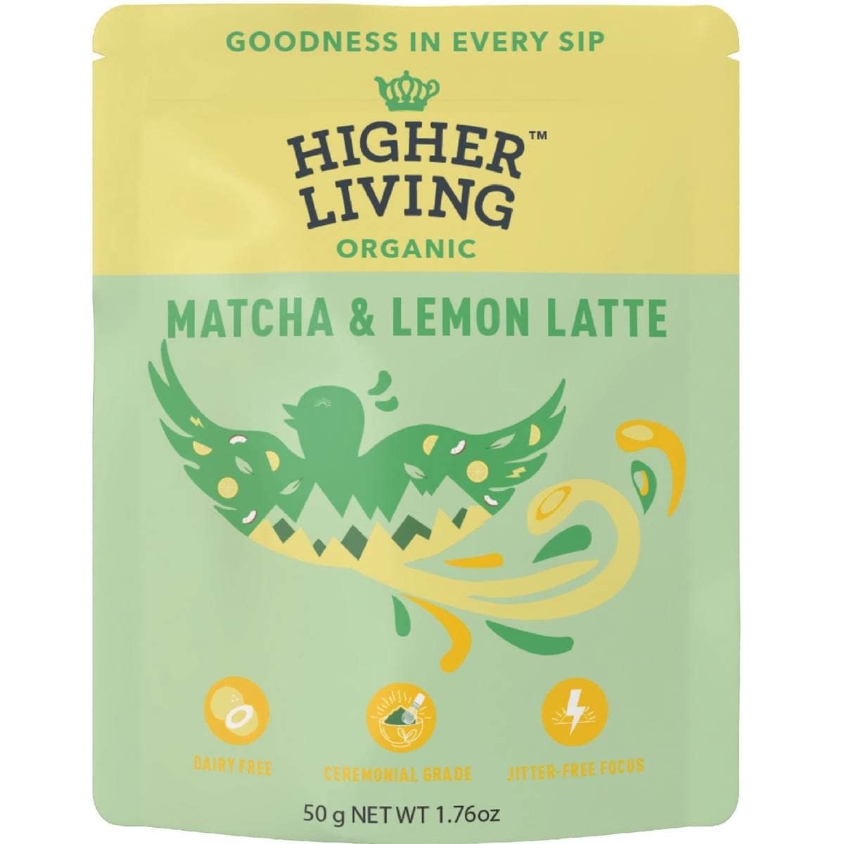 Higher Living Matcha & Lemon Latte Powder 50g