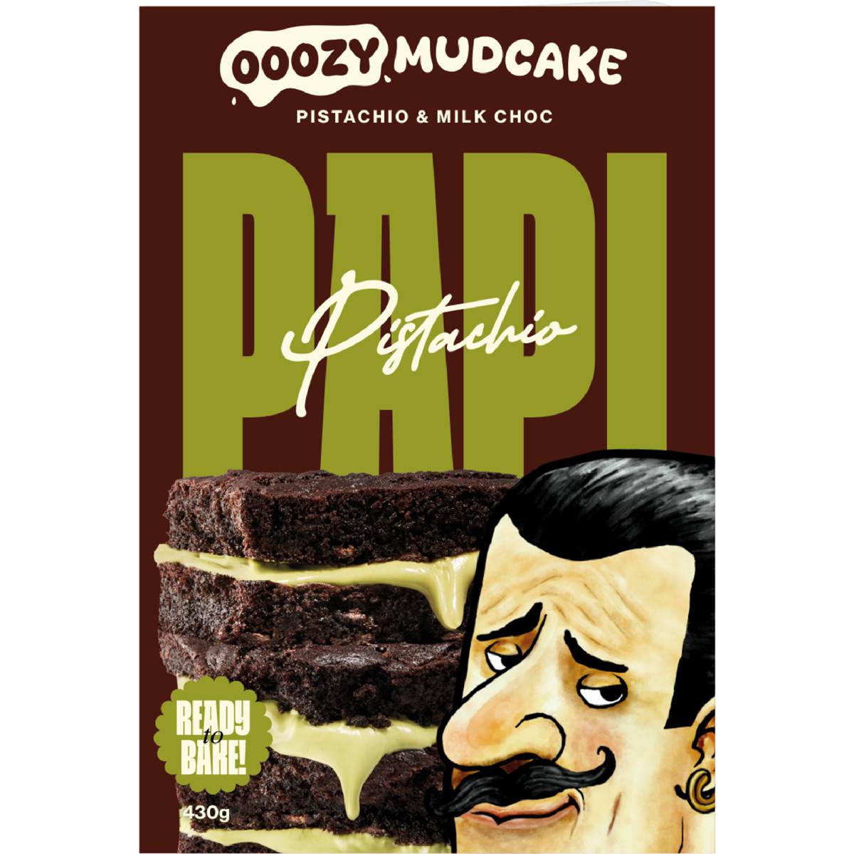 Pistachio Papi Ooozy Mudcake Milk Choc & Pistachio