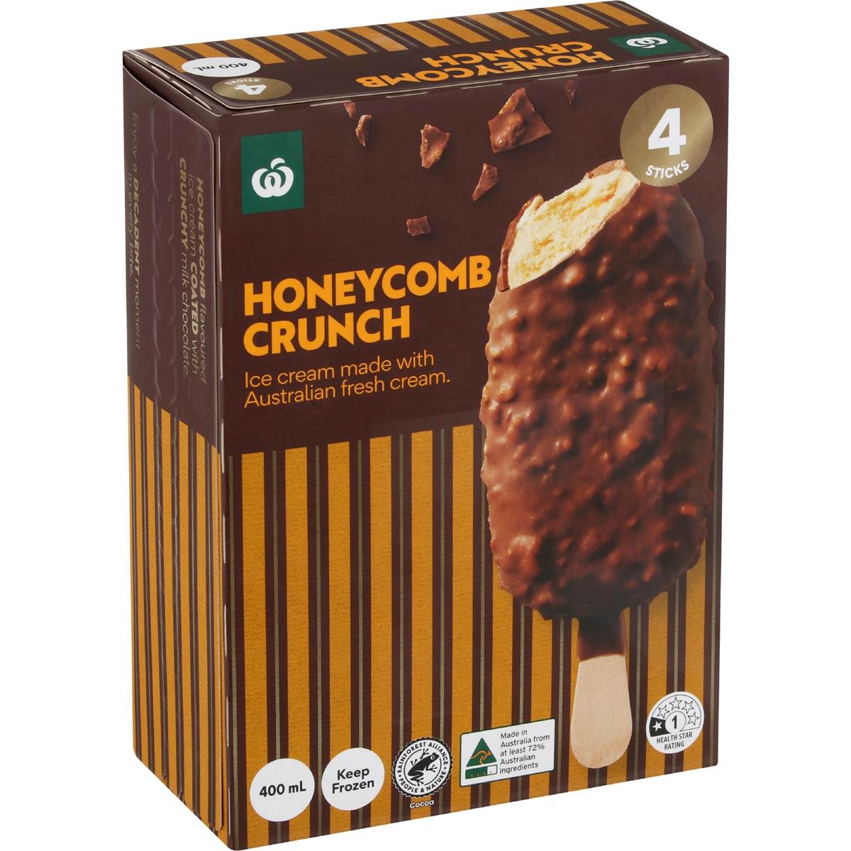 Woolworths Honeycomb Crunch Ice Cream Sticks