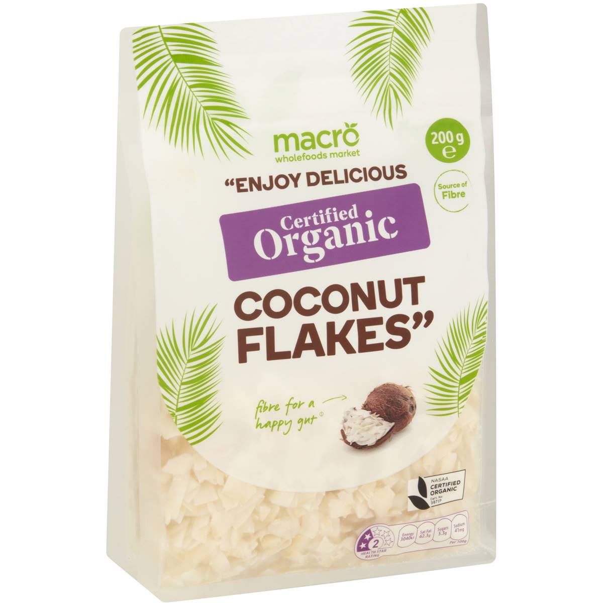 Calories in Macro Organic Coconut Flakes calcount