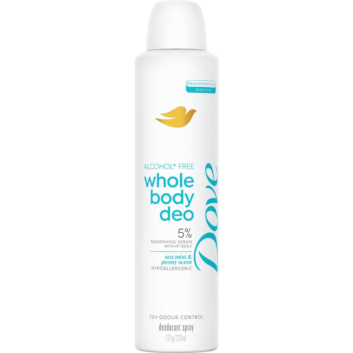 Dove Whole Body Deo Spray 72h Sea Mist & Peony 230mL – Woolworths