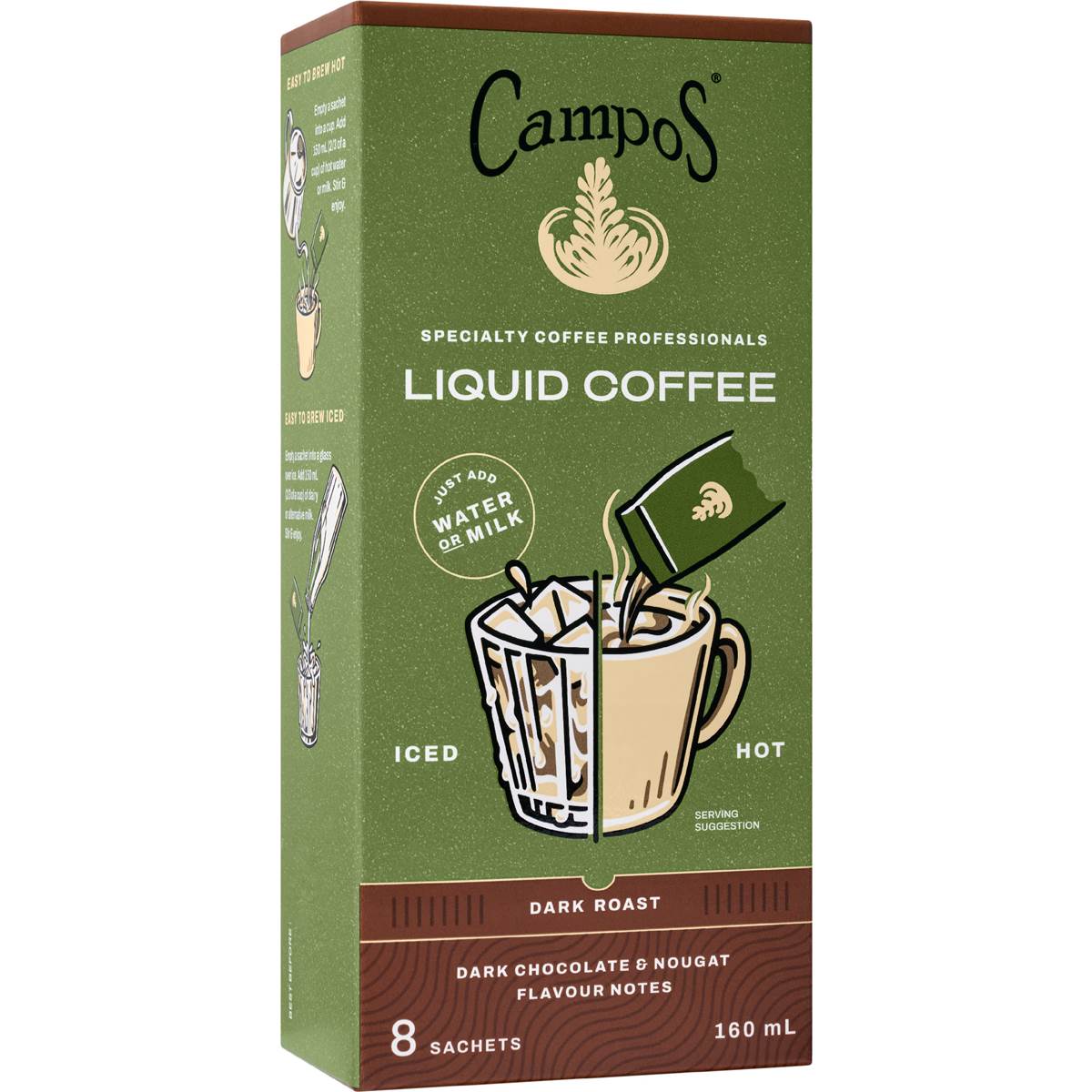 Campos Liquid Coffee Sachets Dark Roast