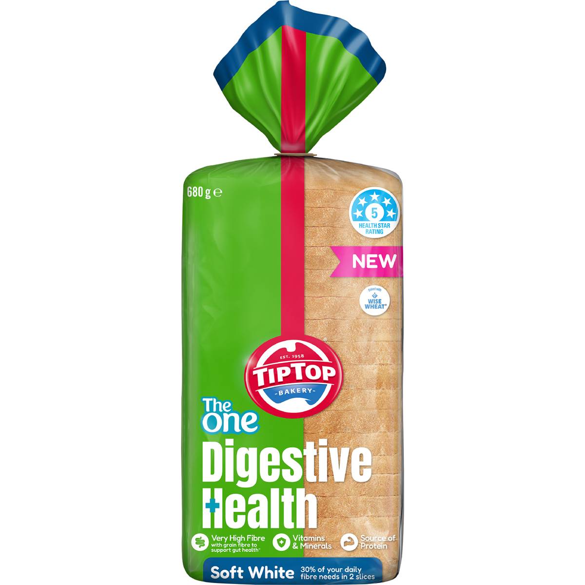 Tip Top The One Digestive Health Soft White Sliced Loaf 680g