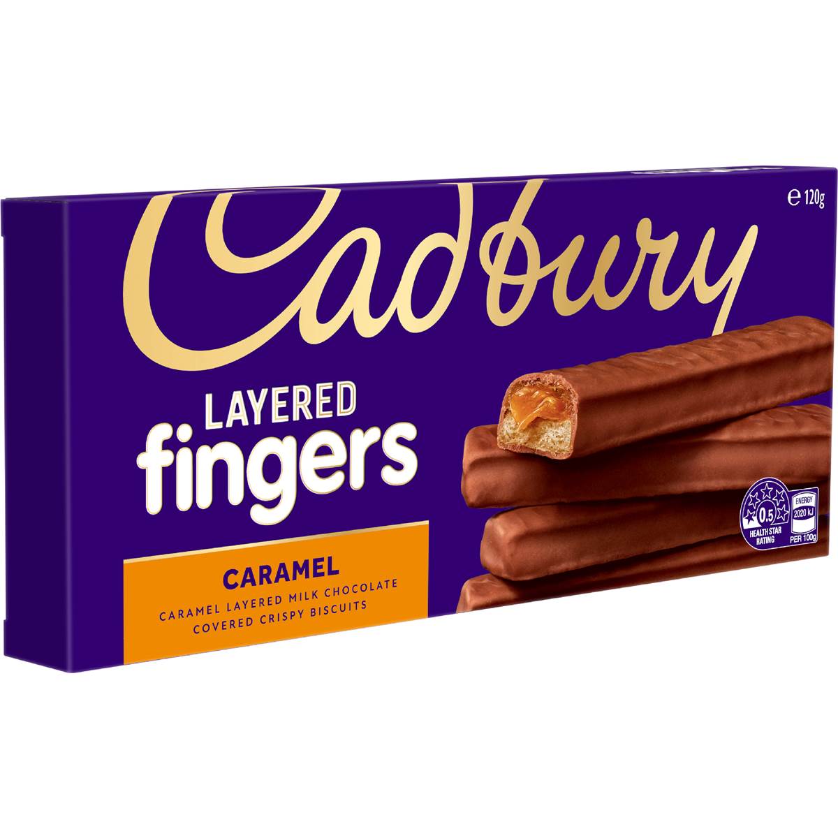Cadbury Layered Fingers Biscuits Caramel 120g – Woolworths