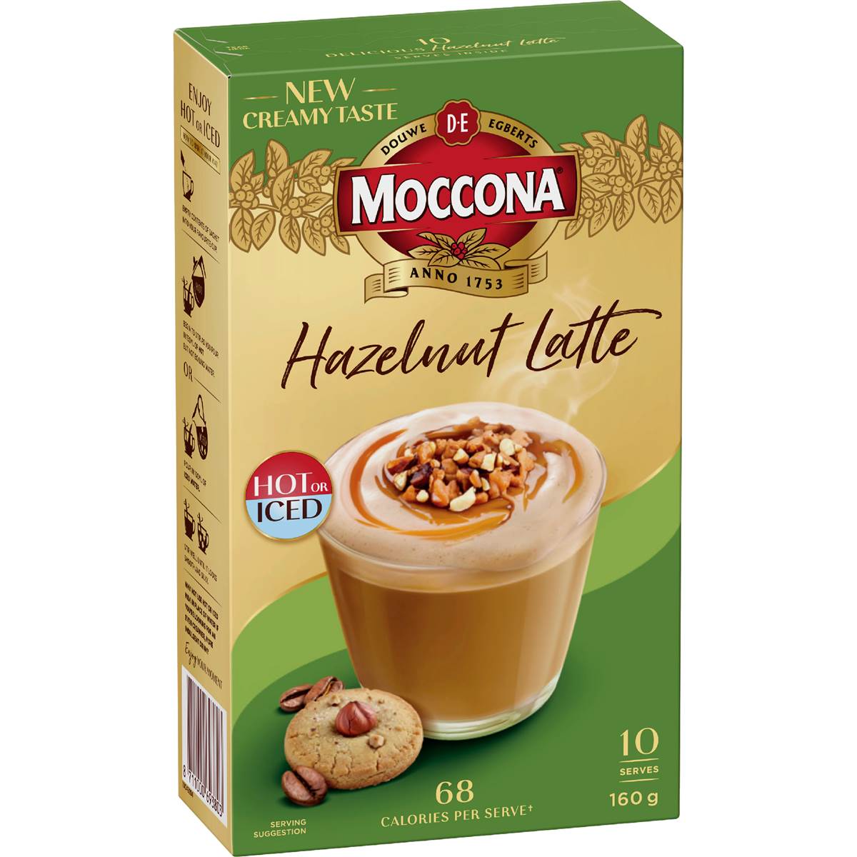 Moccona Hazelnut Latte Sachets 10 pack