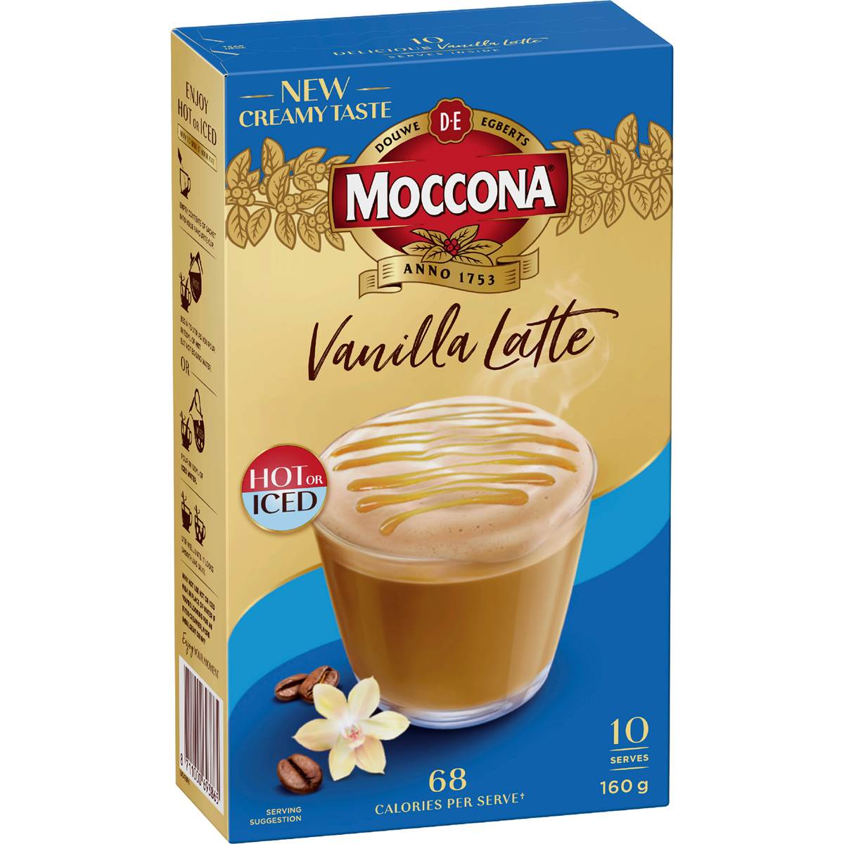 Moccona Coffee Sachets Creamy Vanilla Latte 10 pack