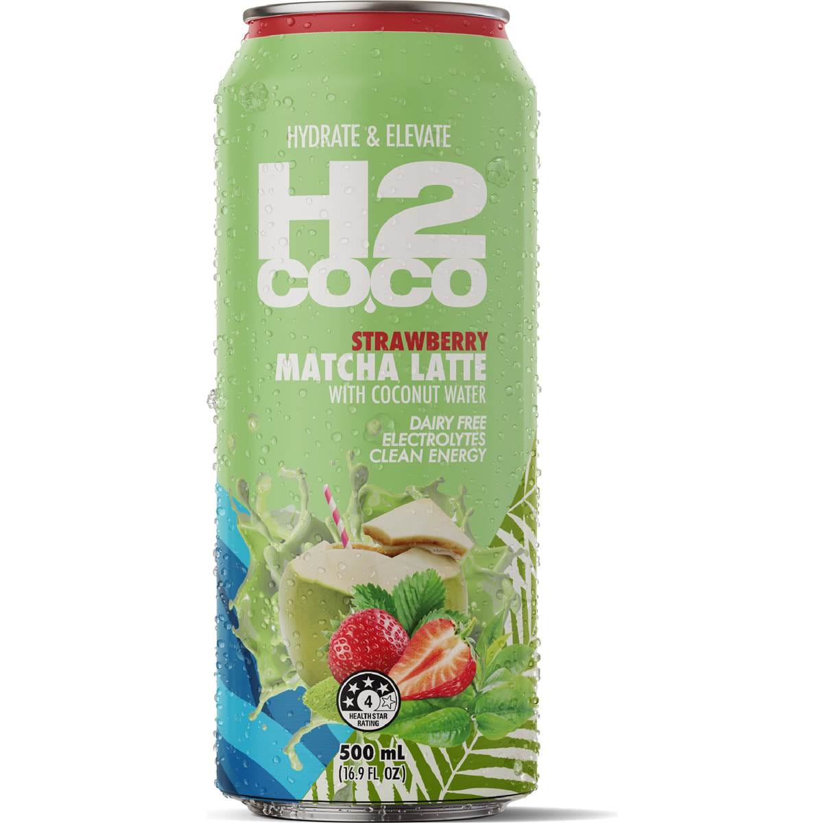 H2Coco Strawberry Matcha Latte Coconut Water 500mL