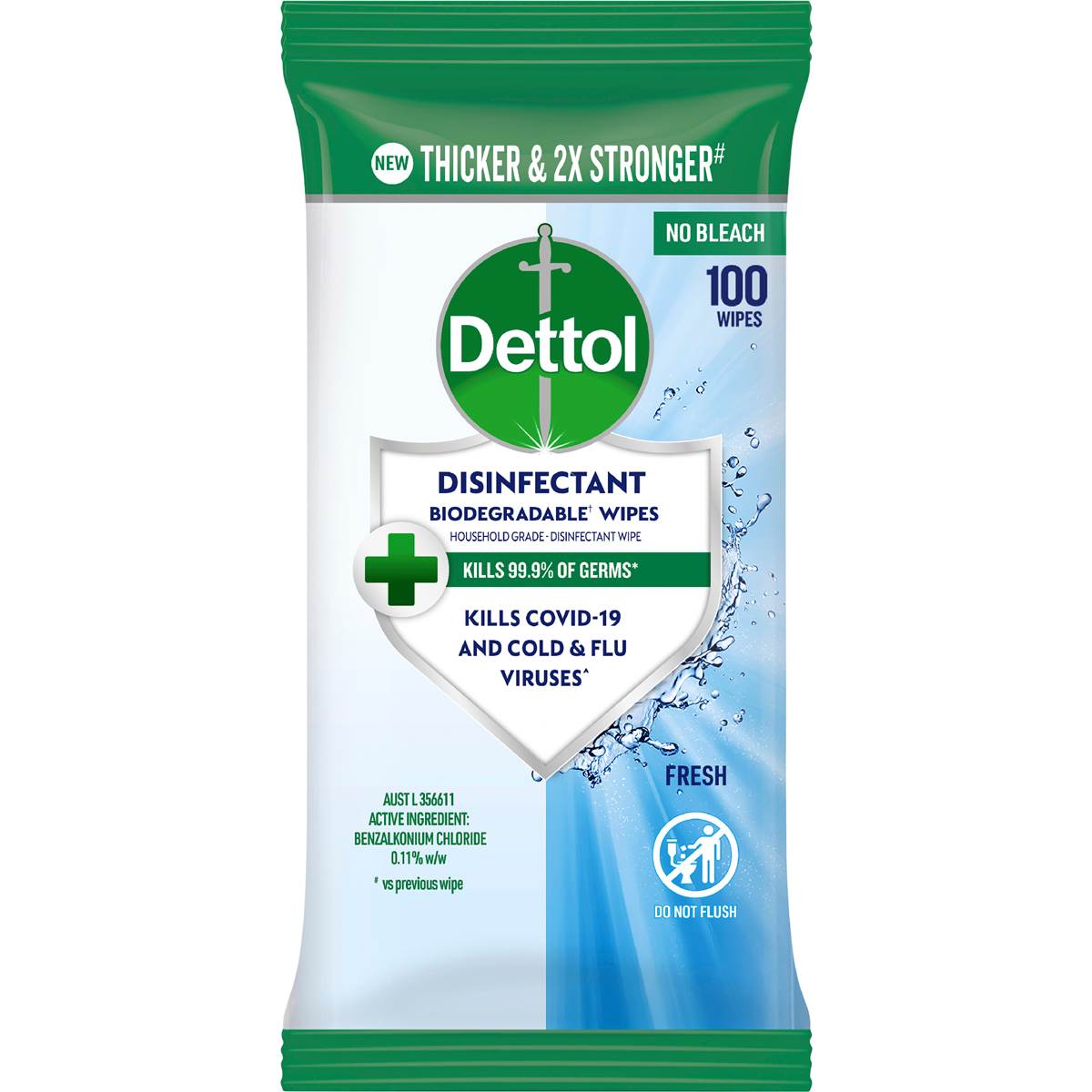 Dettol Disinfectant Wipes Fresh 100 pack